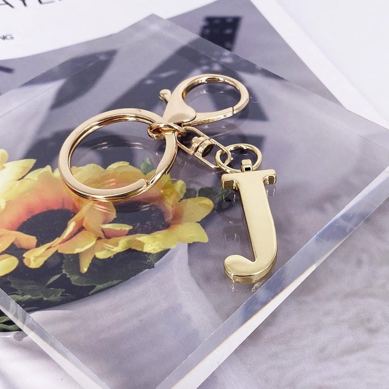 LAXPICOL Gold Letter A-Z Keychain for Women Bag Charms Purse Charms For Handbags Metal Alphabet Initial Letter Keychain - Image 4